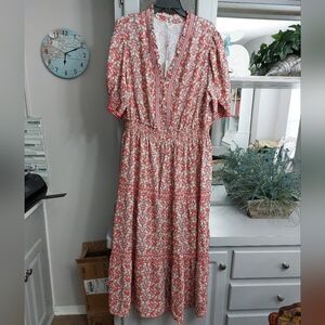 Max Studio Boho Tiered Maxi Dress 3X NWT